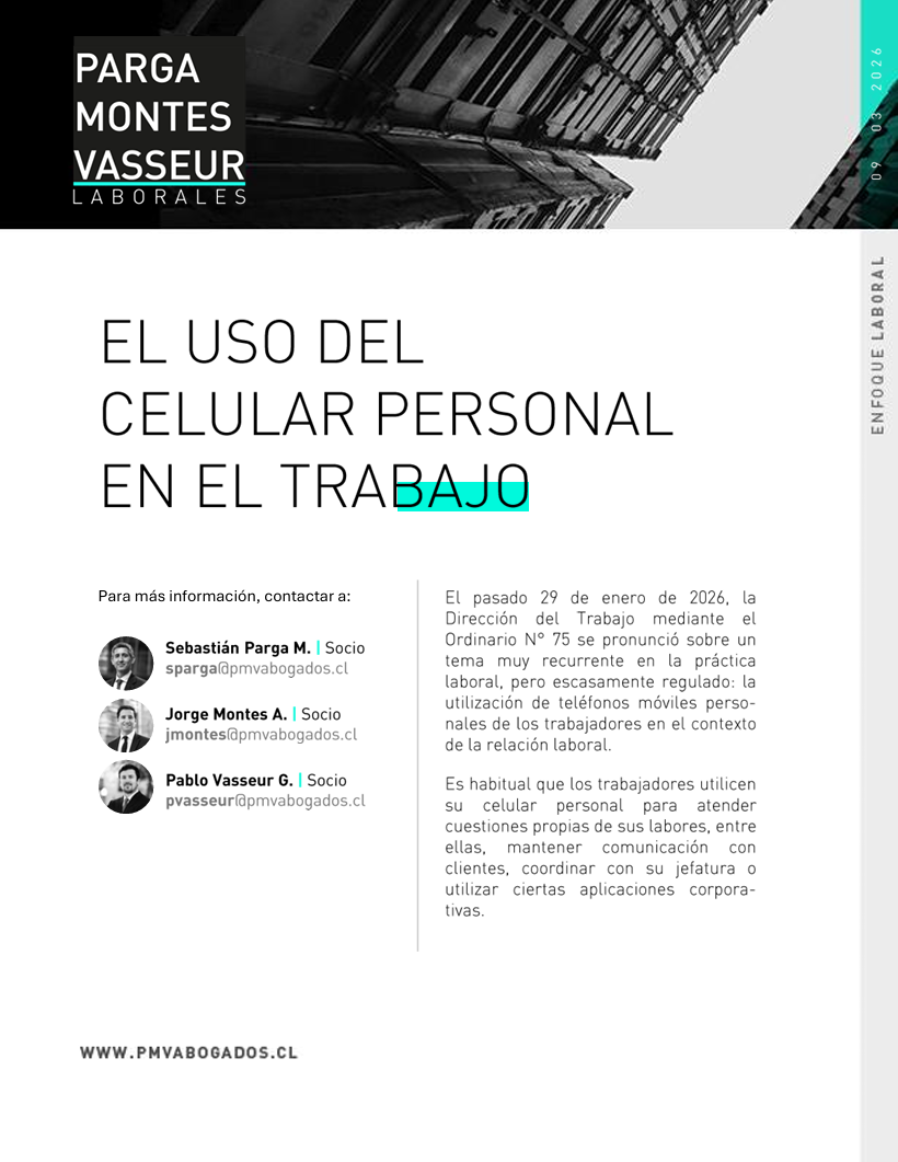 El uso del celular personal en el trabajo
